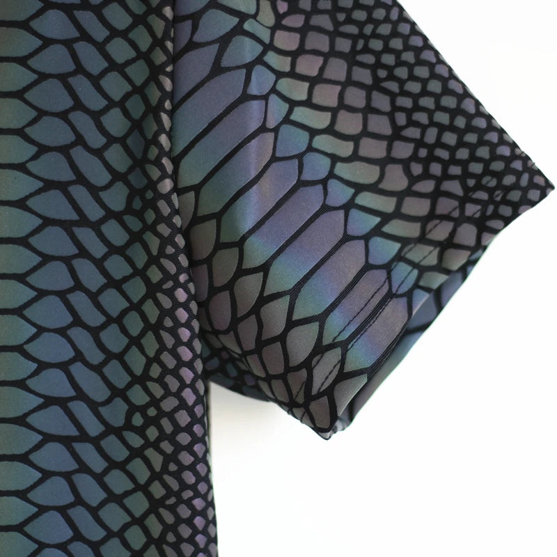 Colorful Snake Pattern Reflective Shirt - GlowStreet