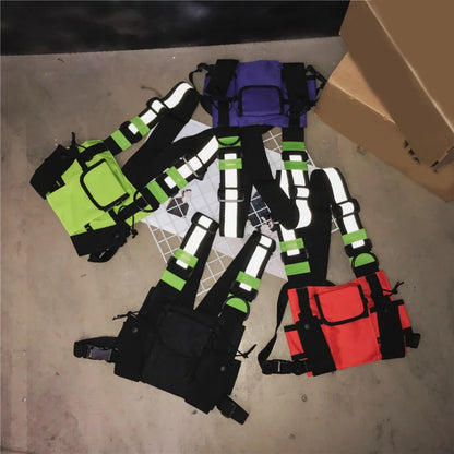 Chest Rig Bag Reflective Vest - GlowStreet