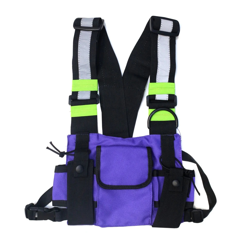 Chest Rig Bag Reflective Vest - GlowStreet