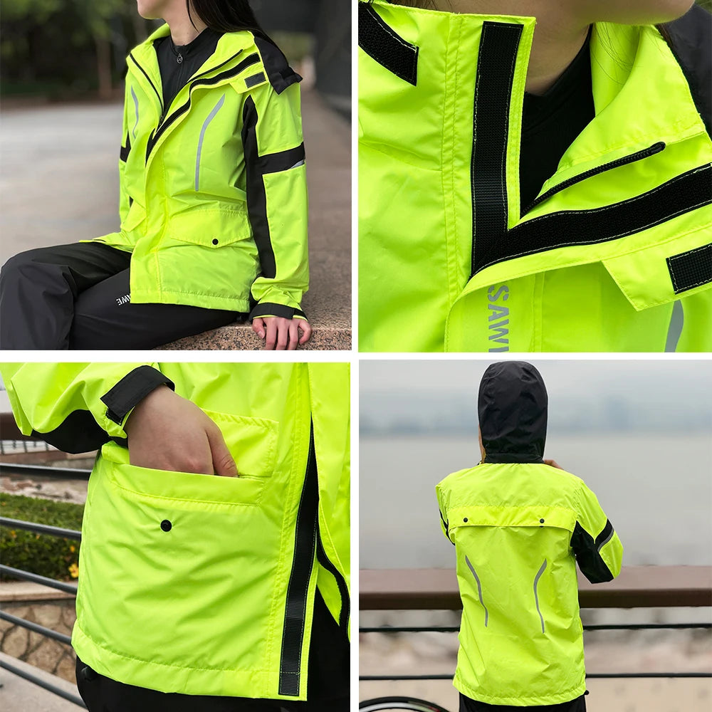 Reflective Raincoat Hooded Jackets - GlowStreet