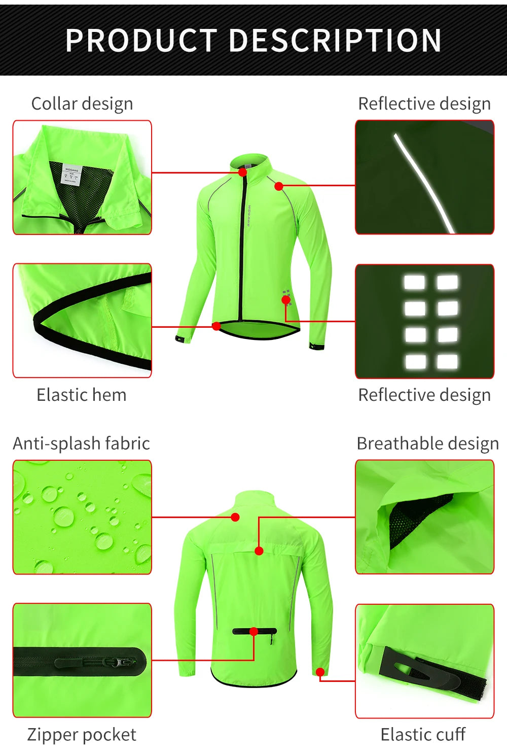 Windbreaker Ultralight Reflective Jacket - GlowStreet