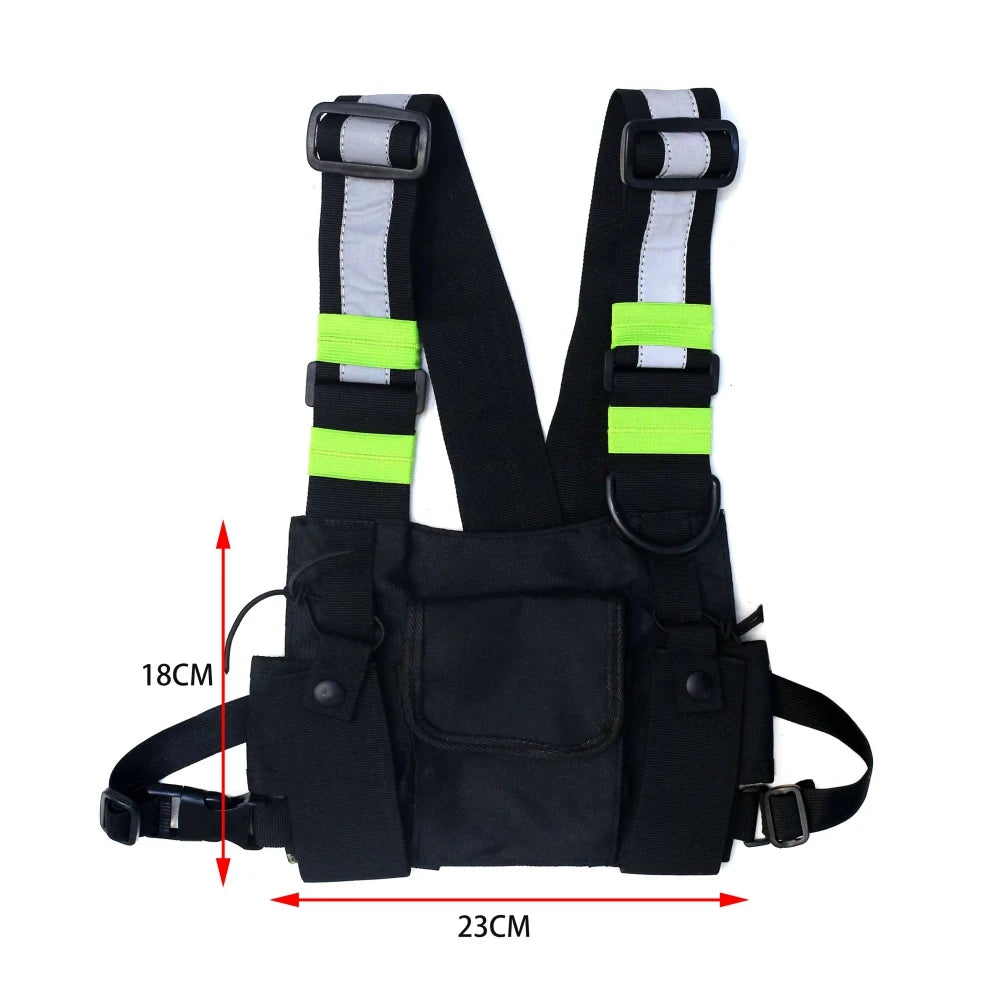 Chest Rig Bag Reflective Vest - GlowStreet