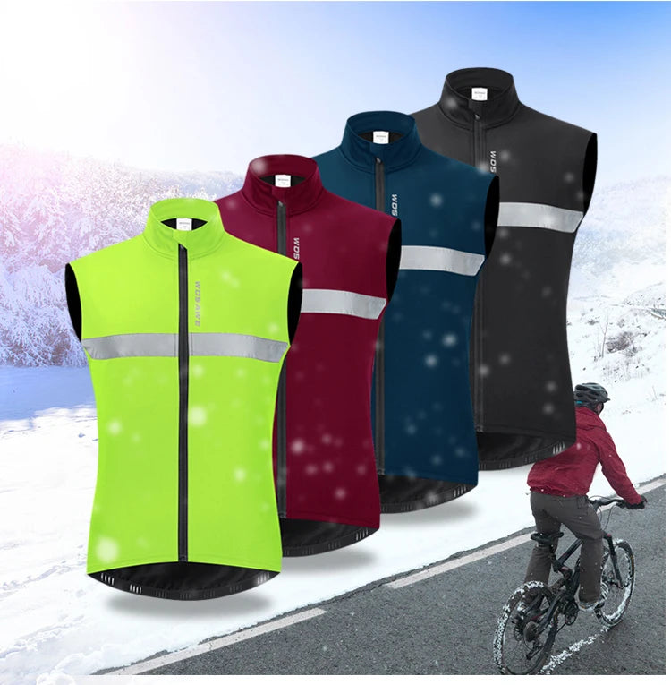 Men's Fleece Reflective Sleeveless Jacket - GlowStreet