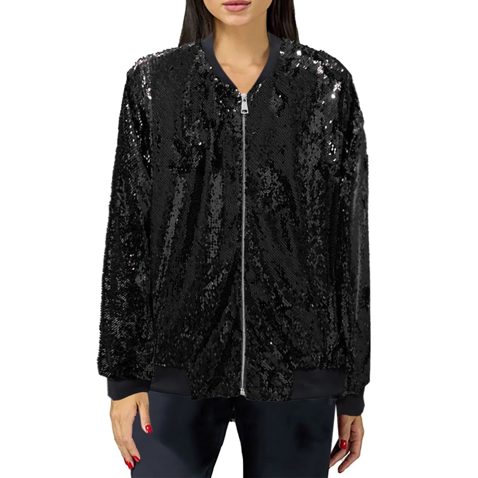 Silver Sequin Jacket - GlowStreet