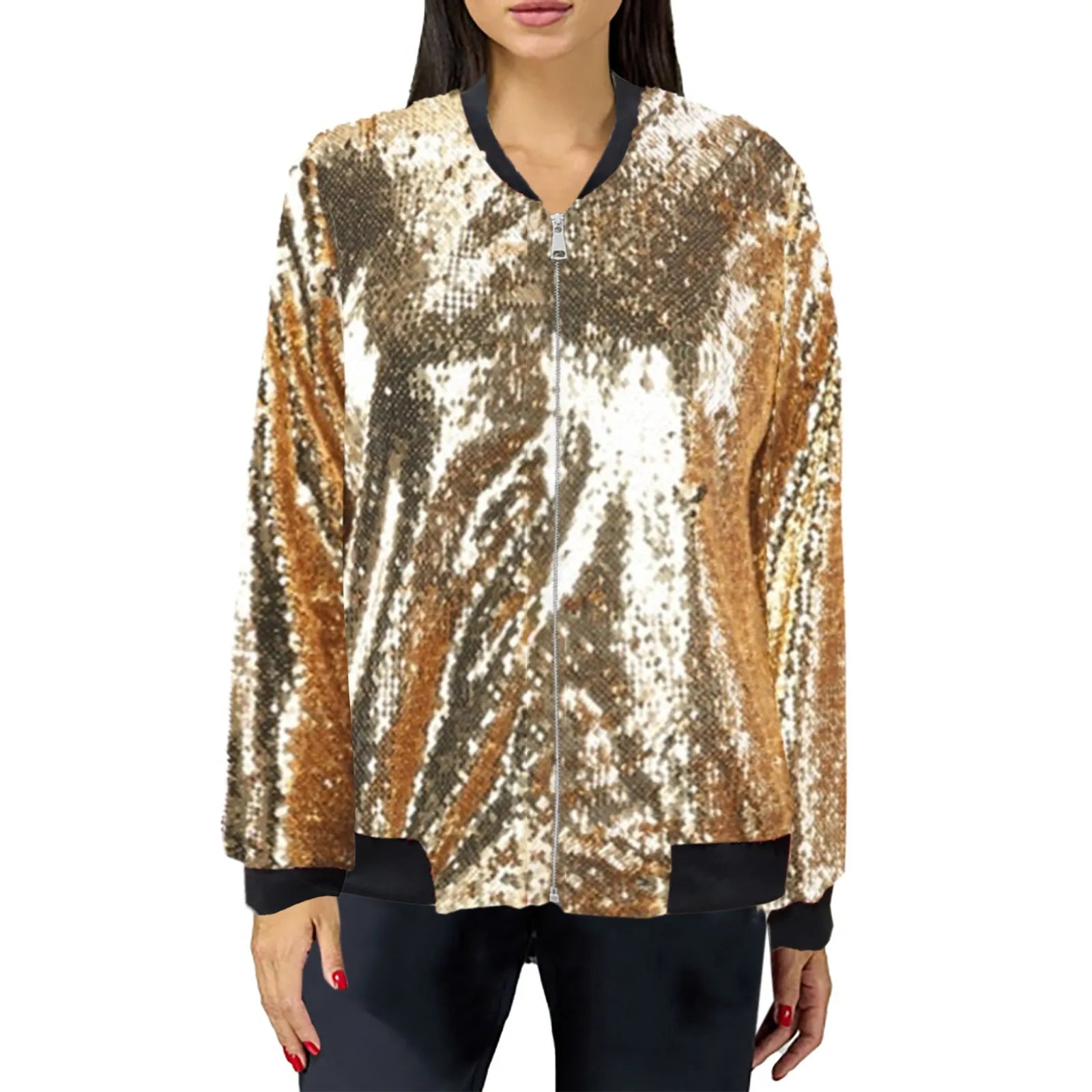 Silver Sequin Jacket - GlowStreet