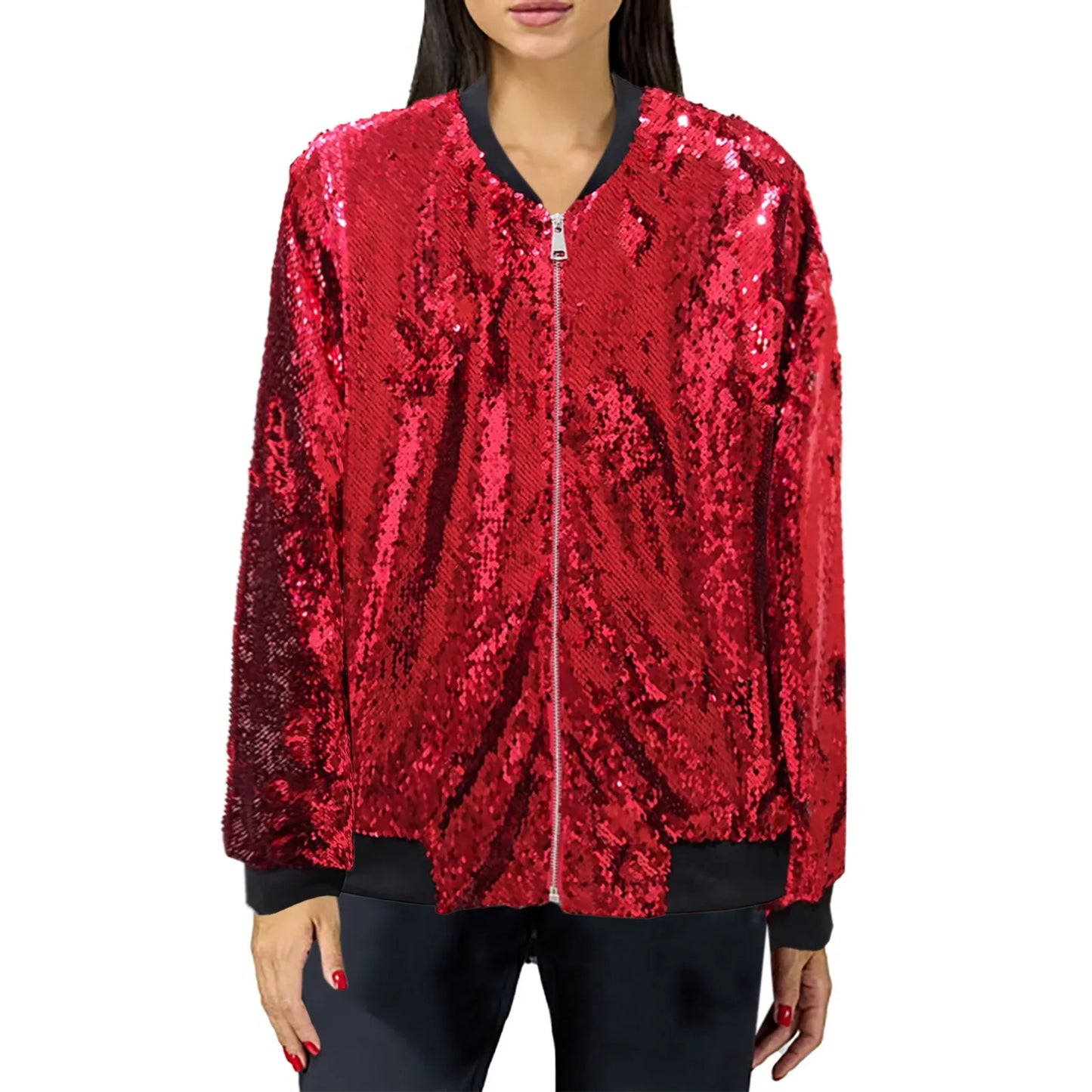 Silver Sequin Jacket - GlowStreet